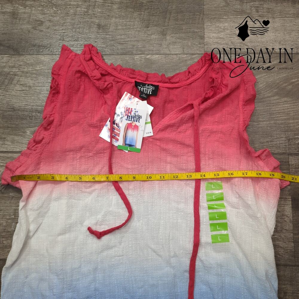 Feeling Festive Sleeveless Hombre Top Size L - Picture 3 of 5